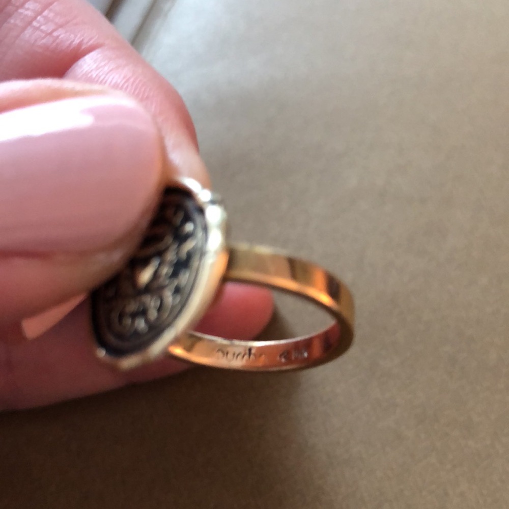 Pyrrha talisman ring true self 14k solid gold 6.5 antique wax seal rare heart - Picture 6 of 13